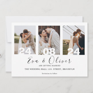 Couple Foto Uni Einfache Hochzeit Einladung