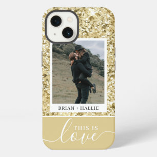 Couple Foto White Gold Glitzer Sparkle Luxus iPhone Hülle