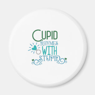 Couple-Geschenk Cupid Rhymes mit Stupid Magnet