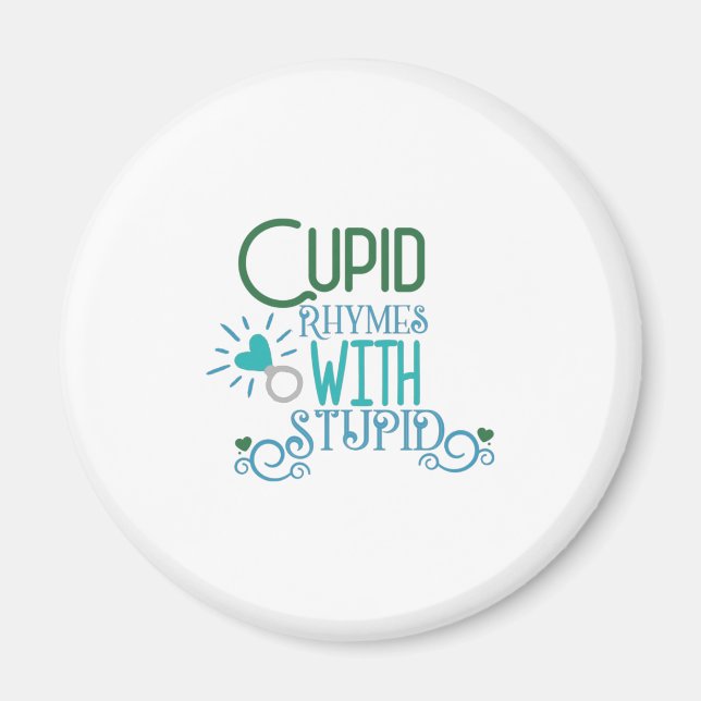 Couple-Geschenk Cupid Rhymes mit Stupid Magnet (Vorne)