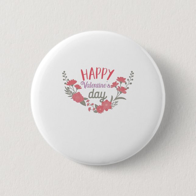Couple Geschenk Happy Valentine's Day Button (Vorderseite)
