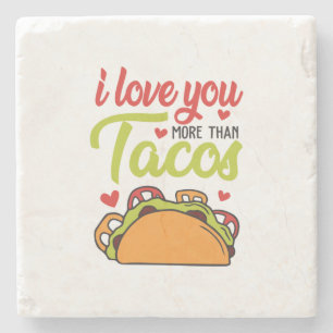 Couple Geschenk I Liebe Sie mehr als Tacos Steinuntersetzer