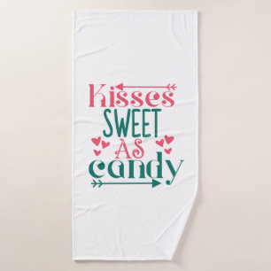 Couple Geschenk Kisses Sweet As Candy Badehandtuch