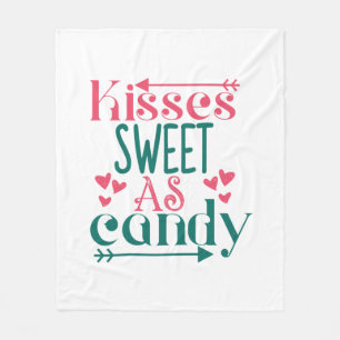 Couple Geschenk Kisses Sweet As Candy Fleecedecke