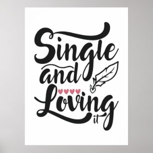 Couple-Geschenk Single und Liebe Poster