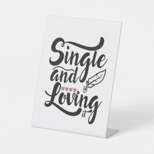 Couple-Geschenk Single und Liebe Sockelschild