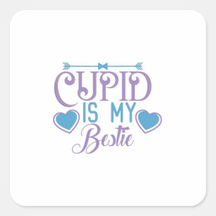 Couple Gift Cupid ist mein Bestie Quadratischer Aufkleber