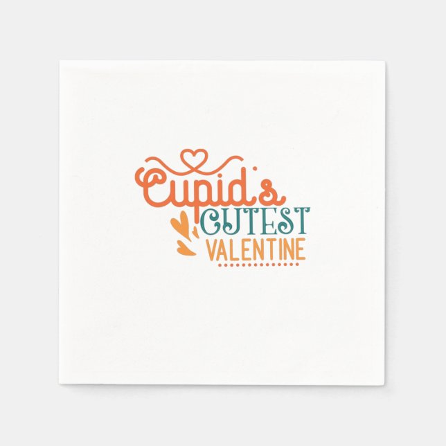 Couple Gift Cupid's Niedliche Valentine Serviette (Vorderseite)