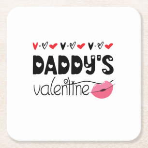 Couple Gift Daddy's Valentine Rechteckiger Pappuntersetzer