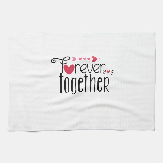 Couple Gift Forever Together Geschirrtuch (Horizontal)