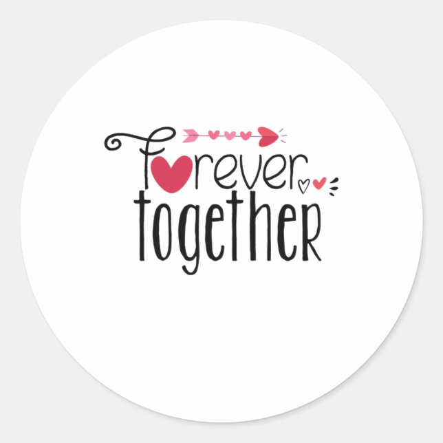 Couple Gift Forever Together Runder Aufkleber (Vorderseite)