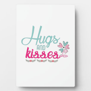 Couple Gift Hugs and Kisses Blume Fotoplatte