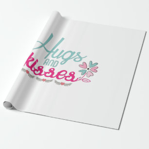 Couple Gift Hugs and Kisses Blume Geschenkpapier