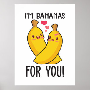 Couple Gift Ich bin Bananen für dich Poster