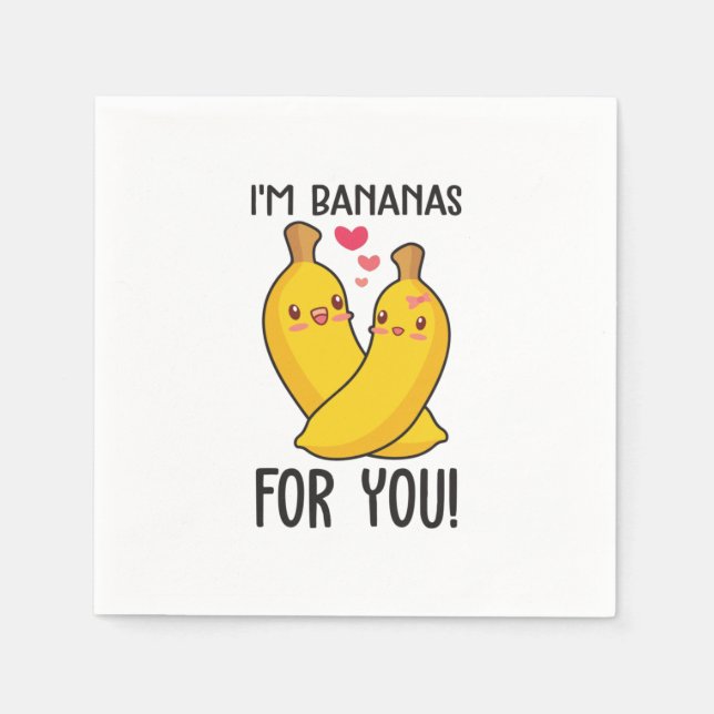 Couple Gift Ich bin Bananen für dich Serviette (Vorderseite)