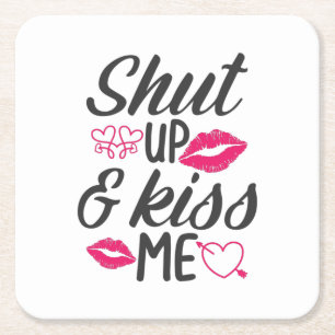Couple Gift Kiss Me Rechteckiger Pappuntersetzer