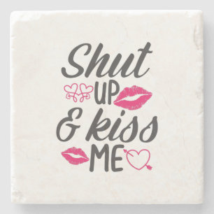 Couple Gift Kiss Me Steinuntersetzer