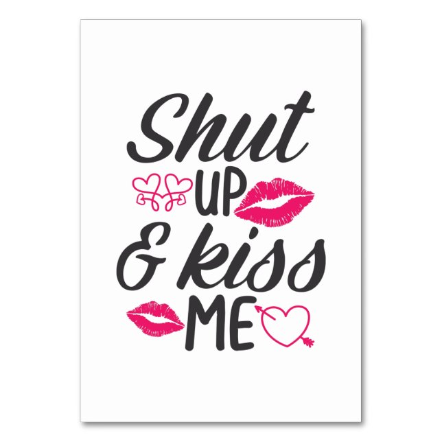 Couple Gift Kiss Me Tischnummer (Vorderseite)