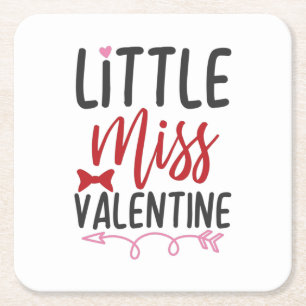 Couple Gift Little Miss Valentine Rechteckiger Pappuntersetzer