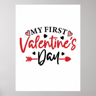 Couple Gift My First Valentine Day Poster