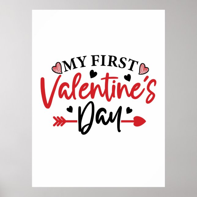 Couple Gift My First Valentine Day Poster (Vorne)