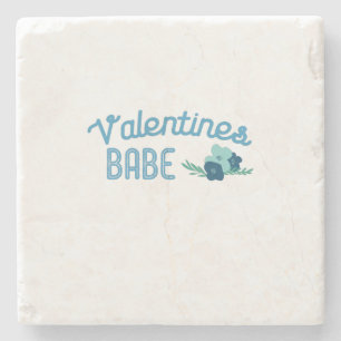 Couple Gift Valentine Babe Blume Steinuntersetzer