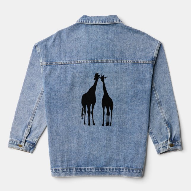 Couple Giraffe Denim Jacket Jeansjacke (Rückseite)