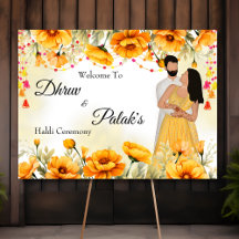 Couple haldi Willkommensschild Maiyan signatur