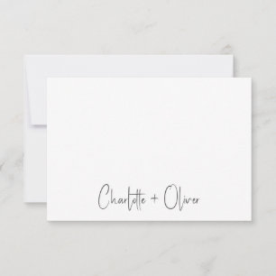 Couple Handgeschriebene Namen Wedding Monogram Mitteilungskarte