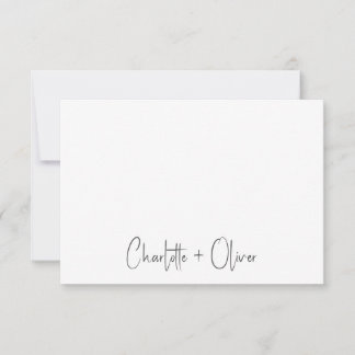 Couple Handgeschriebene Namen Wedding Monogram Mitteilungskarte
