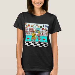 Couple Holding Hands in Diner aus den 50er Jahren T-Shirt