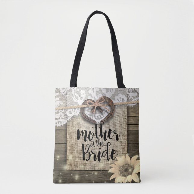 Couple Horseshoe Heart Wedding Mother of the Bride Tasche (Vorderseite)