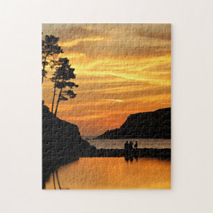 Couple & Hund Beach Sunset an der kalifornischen K