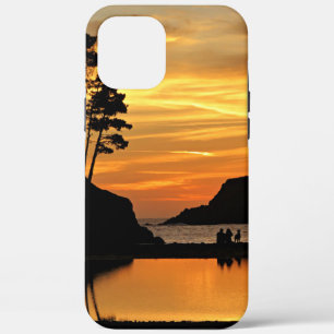 Couple & Hund Orange Beach Sunset California Küste Case-Mate iPhone Hülle