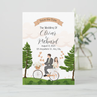 Couple Illustration Hochzeitseinladungen Einladung