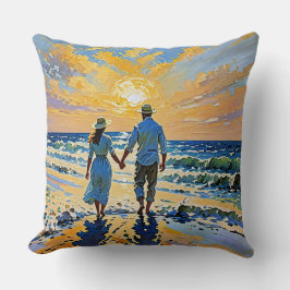 Couple in Liebe am Strand - Kissen in Form eines T