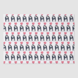 Couple Kaiser Penguin Herz Seidenpapier