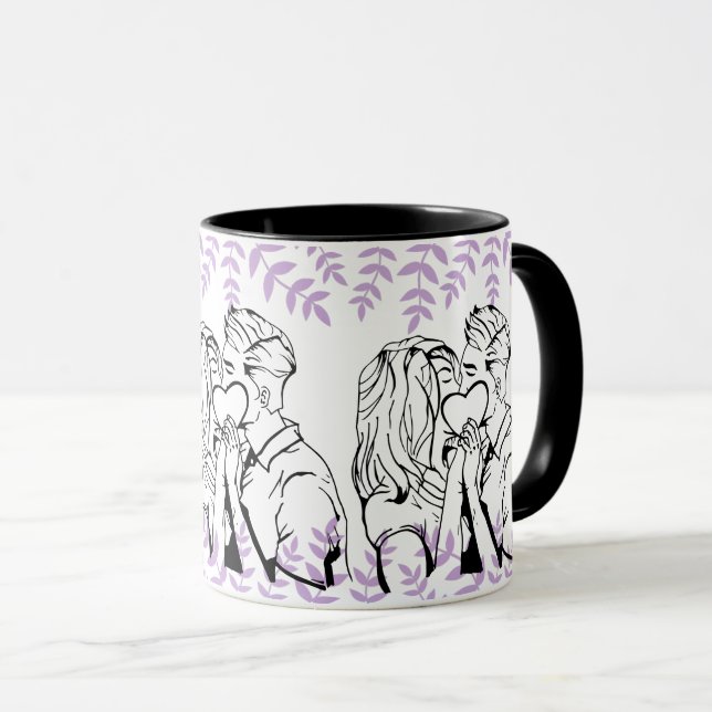 Couple Kiss - Romantische Liebe & Beziehung Tasse (VorderseiteRechts)