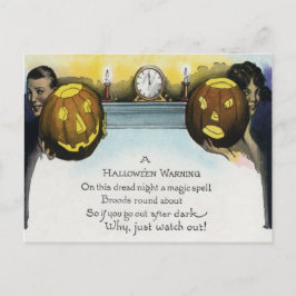Couple Kürbislaterne Pumpkin Postkarte