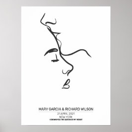 Couple Line Art Personalisiert Poster