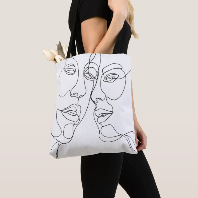 Couple Line Art Tasche (Von Nahem)