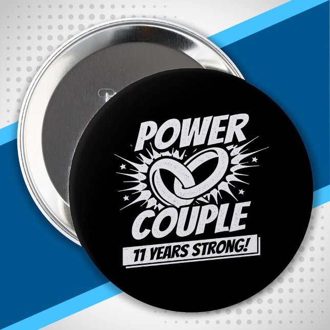 Couple Married 11 Years - 11th Wedding Anniversary Button (Von Creator hochgeladen)