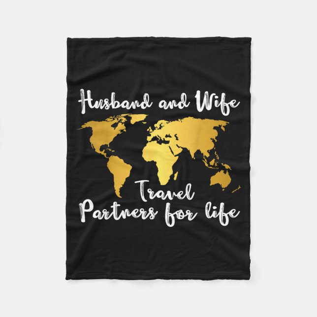 Couple Matching Husband And Wife Travel Partners F Fleecedecke (Vorderseite)