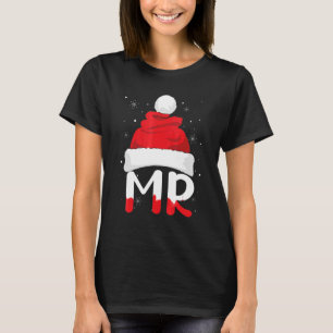 Couple Matching Mrs. and Mr. Weihnachtsmannmütze X T-Shirt