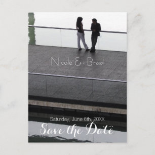 Couple Modern Wedding Save the Date 2 Ankündigungspostkarte