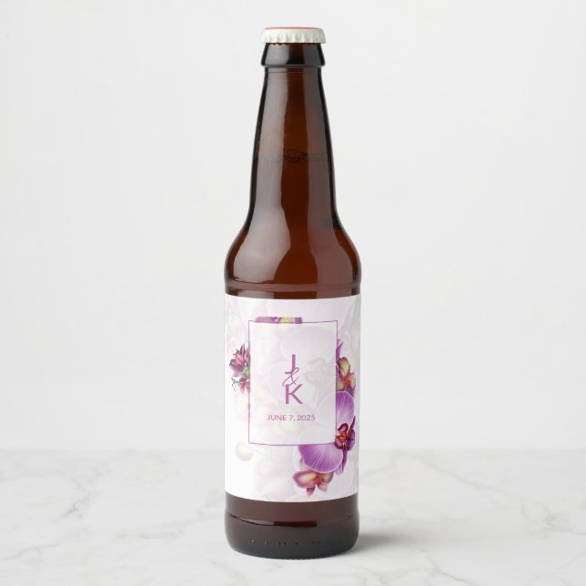 Couple Monogram Food and Beverage Label Set Bierflaschenetikett (Vorderseite)
