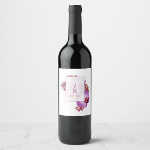 Couple Monogram Food and Beverage Label Set Weinetikett