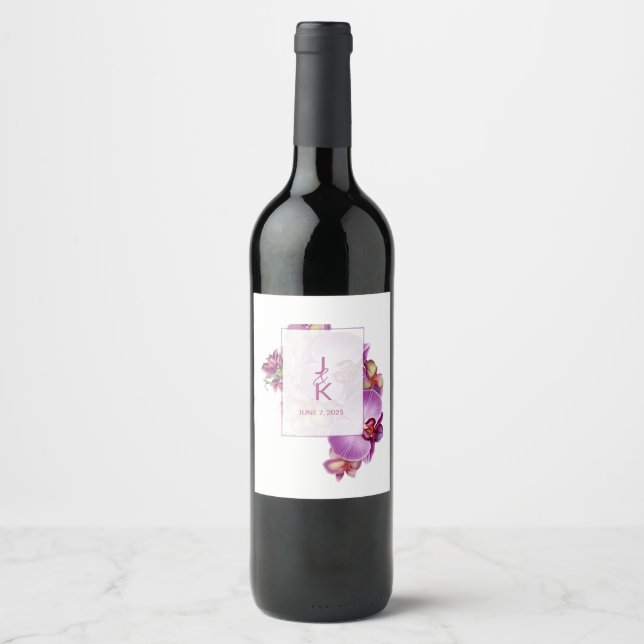 Couple Monogram Food and Beverage Label Set Weinetikett (Vorderseite)