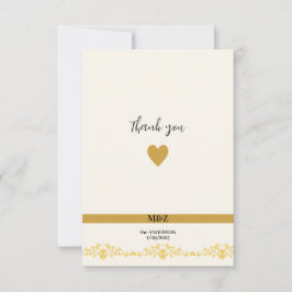 Couple Monogram Hochzeitdatum dekorative Grenze Dankeskarte