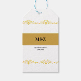 Couple Monogram Hochzeitdatum dekorative Grenze Geschenkanhänger